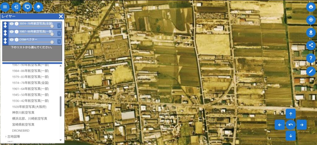 オープンヒナタ3高知市杉井流昔の航空写真