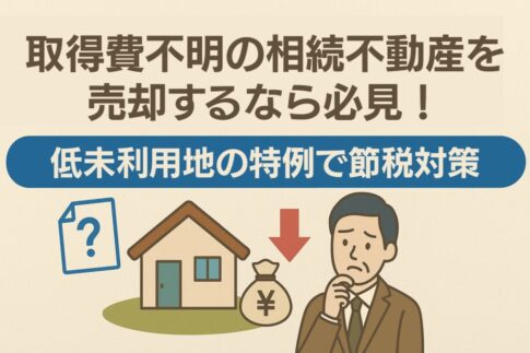 取得費不明の不動産は低未利用地の特例