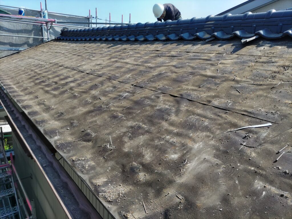 屋根下葺材ルーフィングの施工状況高知市高須