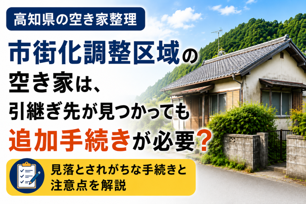 高知県の市街化調整区域にある空き家。引継ぎ先が見つかった後の追加手続きや無資産証明書、建て替え時の注意点を解説