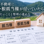相続した不動産に設定された抵当権・根抵当権と登記事項証明書をイメージしたアイキャッチ画像
