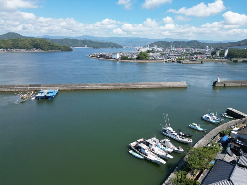 高知市浦戸のドローン空撮写真
